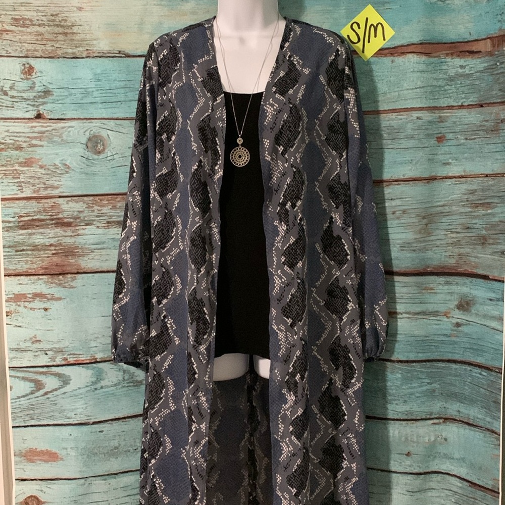Buddy Love | Sz S/M long snake print kimono cardigan- new without tags